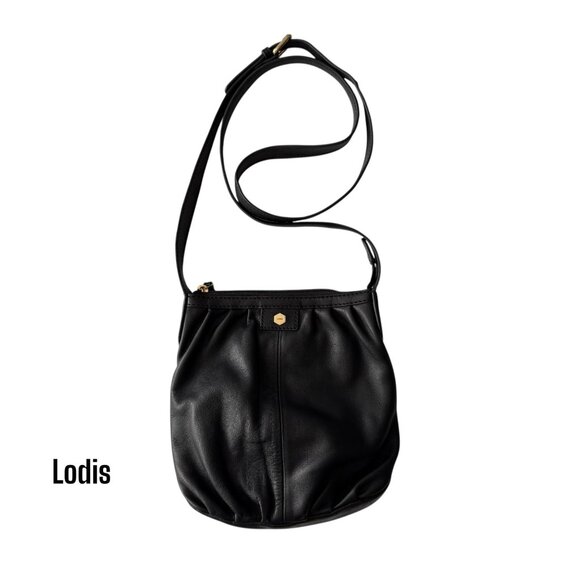 Lodis Handbags - Lodis Black Leather Crossbody Bag Adjustable Strap Interior Staining AS IS